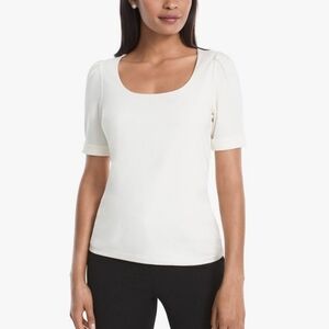 WHBM | Elbow Puff Sleeve Scoop Neck Tee Shirt